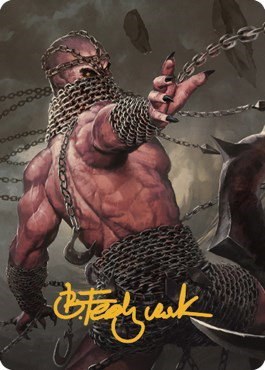 Chain Devil Art Card - Gold Stamped Signature
