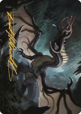 Brainstealer Dragon Art Card - Gold Stamped Signature