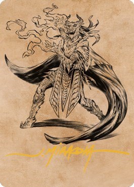 Livaan, Cultist of Tiamat Art Card - Gold Stamped Signature