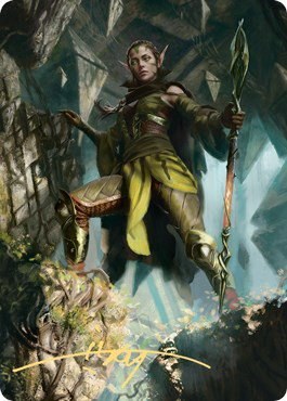 Nissa of Shadowed Boughs Art Card - Gold Stamped Signature