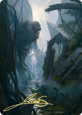 Swamp Art Card - Gold Stamped Signature