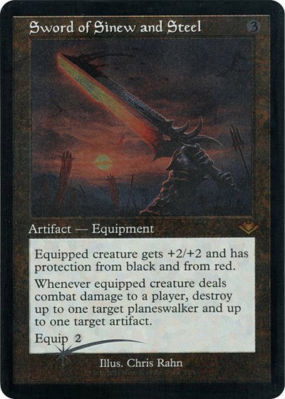 Sword of Sinew and Steel - Retro Frame Foil Etched