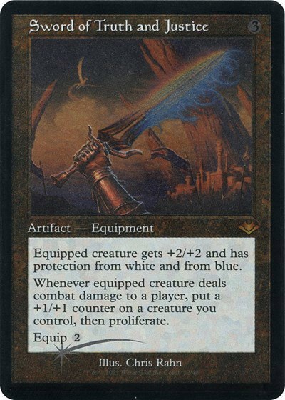 Sword of Truth and Justice - Retro Frame Foil Etched