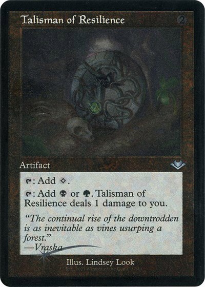 Talisman of Resilience - Retro Frame Foil Etched