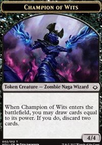 Champion of Wits // Warrior Double-Sided Token