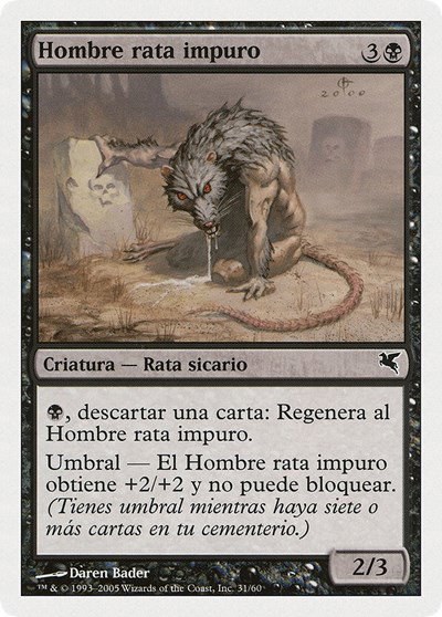 Dirty Wererat (Spanish) - "Hombre rata impuro" - Spanish