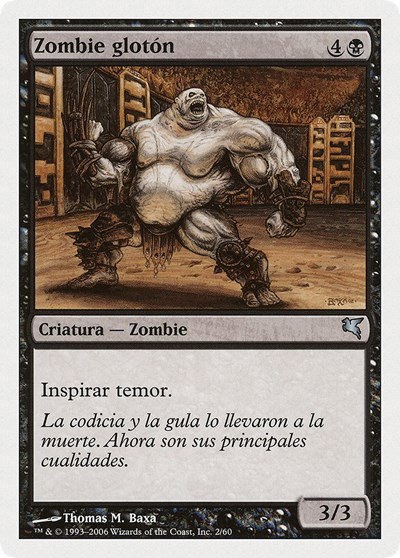 Gluttonous Zombie (Spanish) - "Zombie glotón" - Spanish