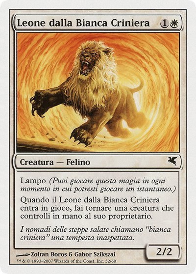Whitemane Lion (Italian) - "Leone dalla Bianca Criniera"