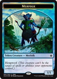 Merfolk // Treasure Double-Sided Token - Foil Merfolk Treasure Double S