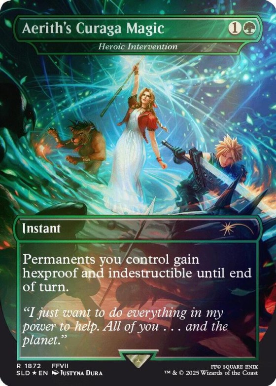 Aerith's Curaga Magic - Heroic Intervention - Rainbow Foil