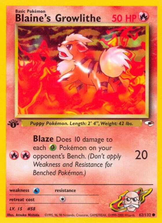 Blaine's Growlithe (62) - 1st Edition