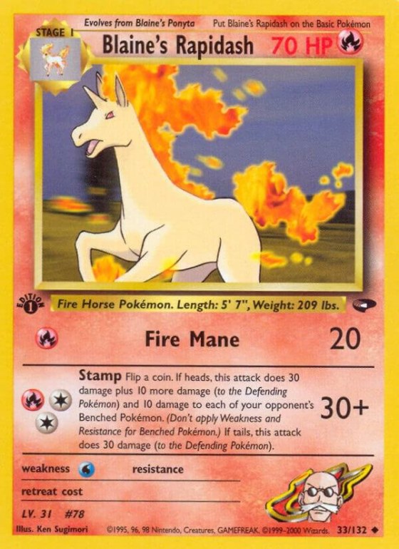Blaine's Rapidash - 1st Edition