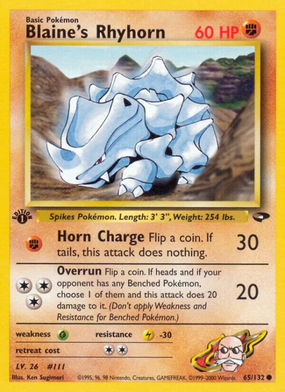 Blaine's Rhyhorn - 1st Edition