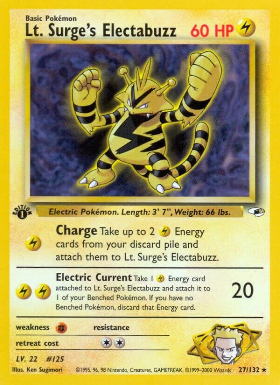 Lt. Surge's Electabuzz (27) - 1st Edition