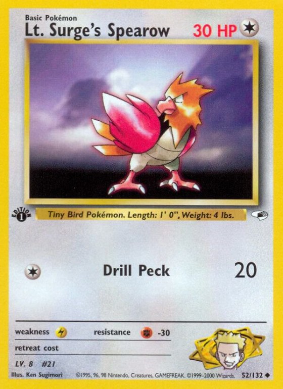 Lt. Surge's Spearow (52) - 1st Edition