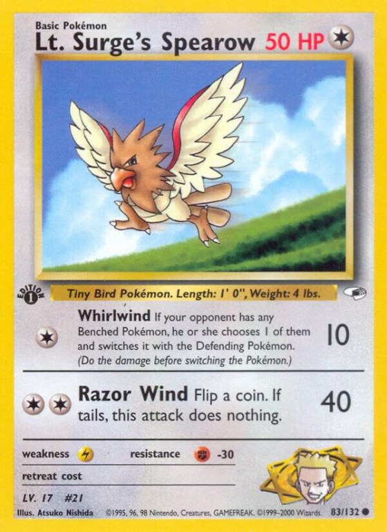 Lt. Surge's Spearow (83) - 1st Edition
