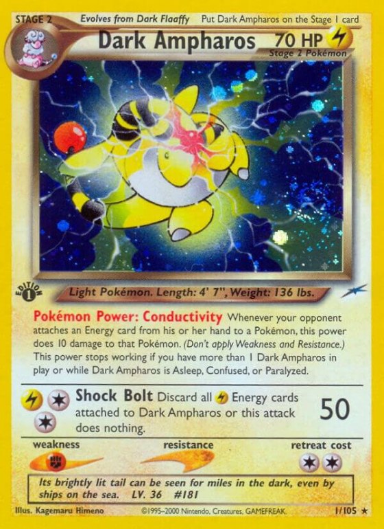 Dark Ampharos - 1st Edition Holo