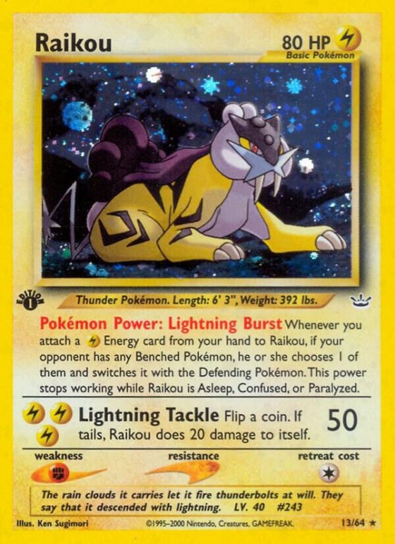 Raikou (13) - 1st Edition Holo