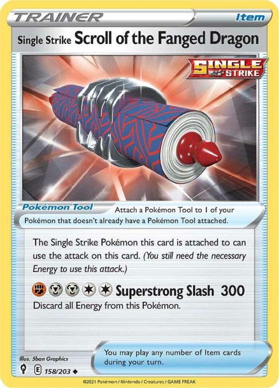 Single Strike Scroll of the Fanged Dragon - Reverse Holo