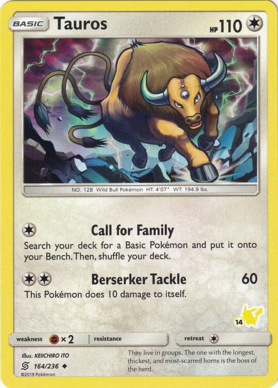 Tauros - 14 Pikachu Stamped