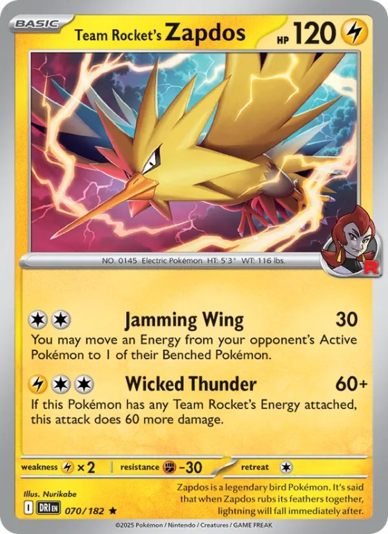 Team Rocket's Zapdos - Reverse Holo