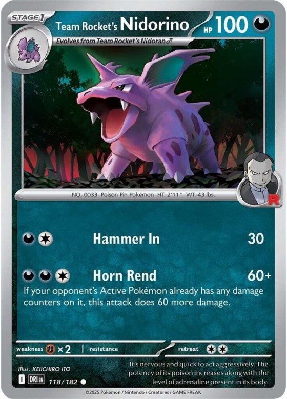 Team Rocket's Nidorino - Reverse Holo