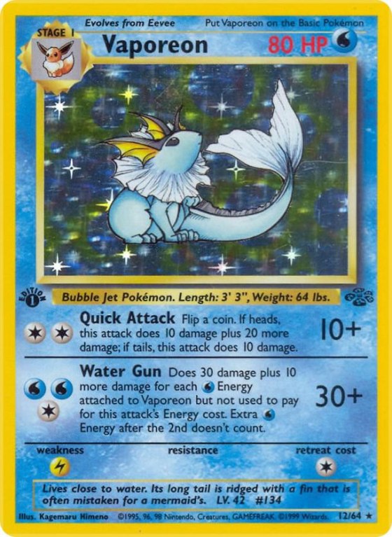 Vaporeon (12) - 1st Edition Holo