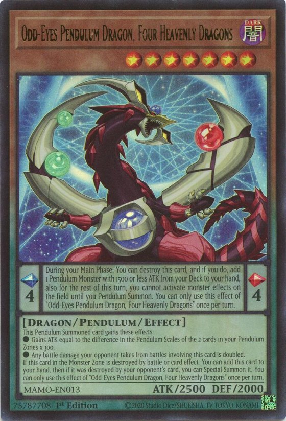 Odd-Eyes Pendulum Dragon, Four Heavenly Dragons - 1st Edition