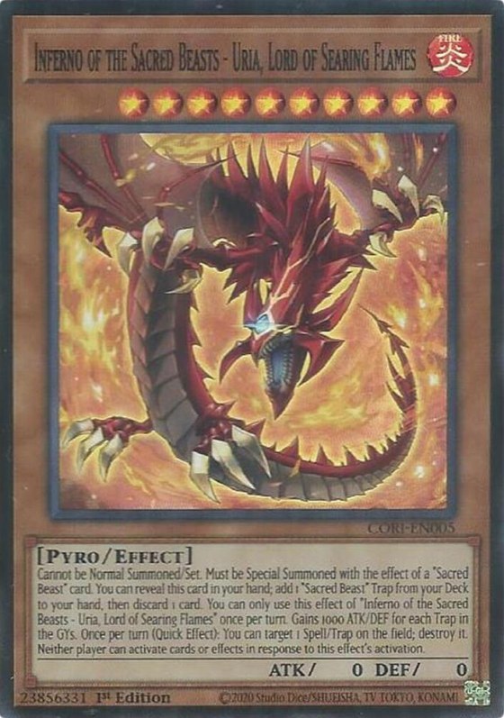 Inferno of the Sacred Beasts - Uria, Lord of Searing Flames - 1st Edition