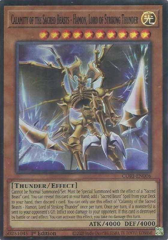 Calamity of the Sacred Beasts - Hamon, Lord of Striking Thunder - 1st Edition