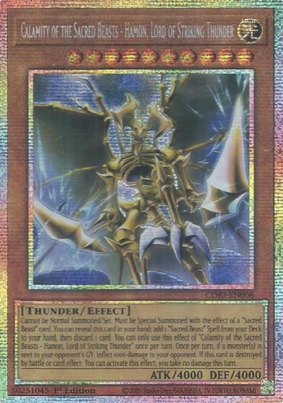 Calamity of the Sacred Beasts - Hamon, Lord of Striking Thunder - Starlight Rare