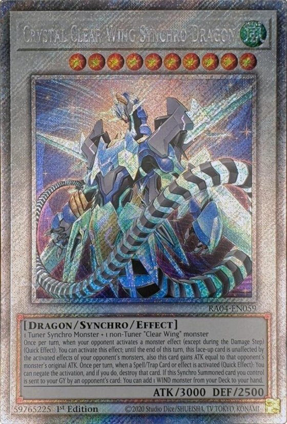 Crystal Clear Wing Synchro Dragon - Platinum Secret Rare
