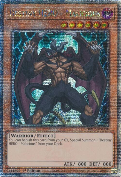 Destiny HERO - Malicious - Quarter Century Secret Rare