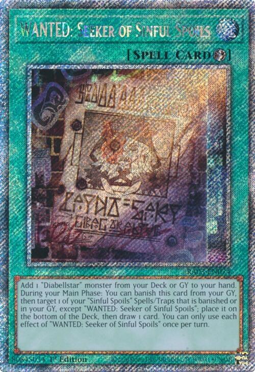 WANTED: Seeker of Sinful Spoils - Platinum Secret Rare
