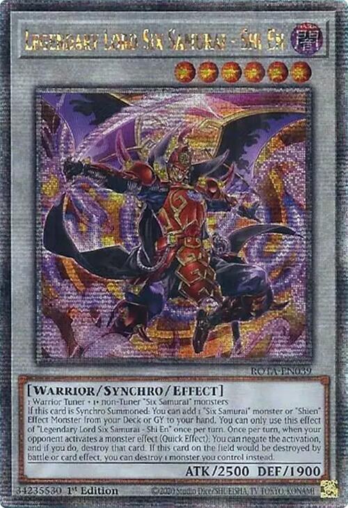 Legendary Lord Six Samurai - Shi En - Quarter Century Secret Rare