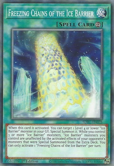 Freezing Chains of the Ice Barrier