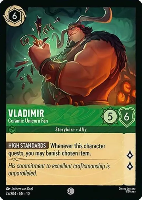 Vladimir - Ceramic Unicorn Fan - Cold Foil