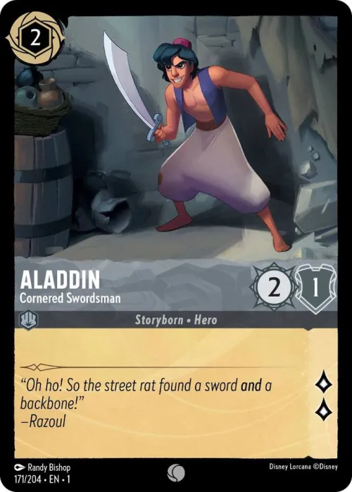 Aladdin - Cornered Swordsman - Cold Foil