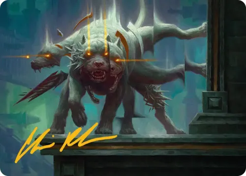 Flickering Hound Art Card - Gold Stamped Signature