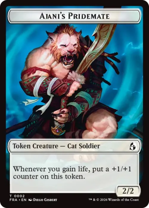 Ajani's Pridemate // Ajani Resolute Double-Sided Token - Foil
