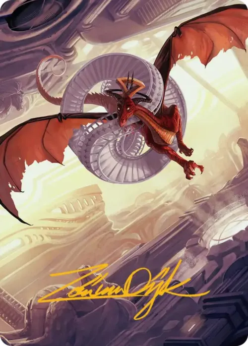 Draconic Visitor Art Card - Gold Stamped Signature