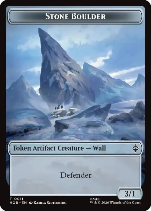 Stone Boulder // Dragon Double-Sided Token - Foil