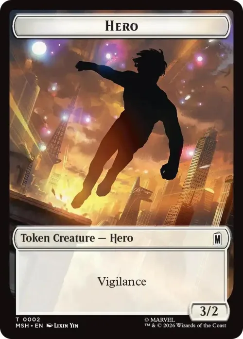 Hero // Robot Villain Double-Sided Token - Foil