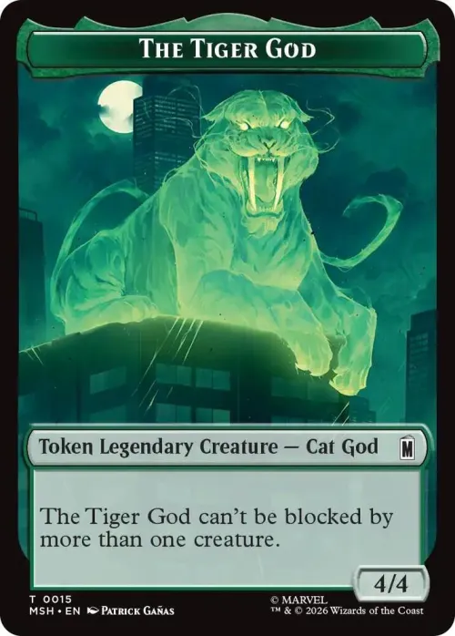 The Tiger God // Sturdy Shield Double-Sided Token - Foil