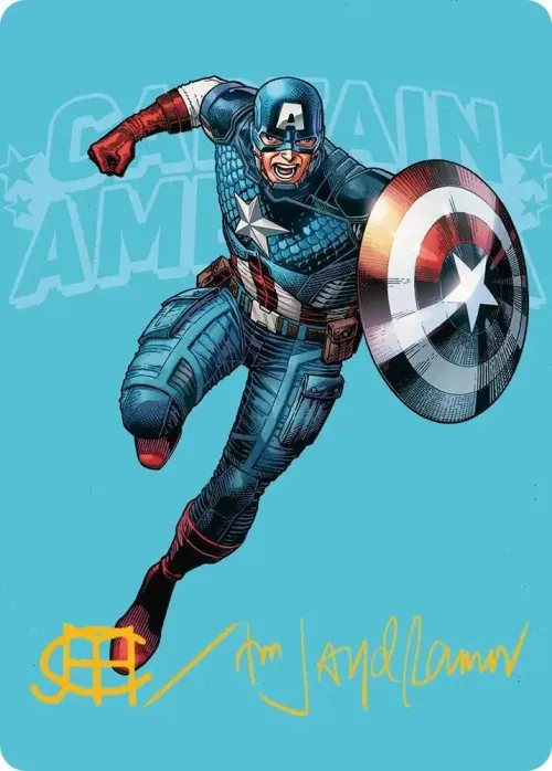 Captain America, Super-Soldier Art Card - Gold Stamped Signature