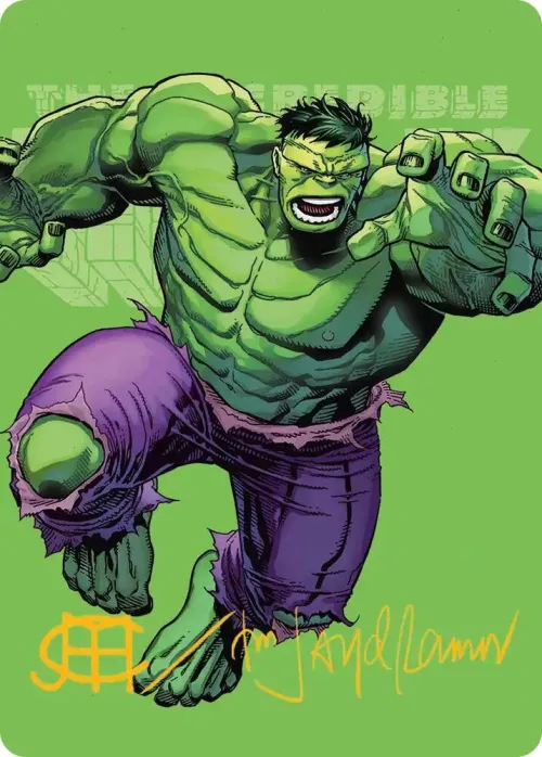 The Incredible Hulk Art Card - Gold Stamped Signature