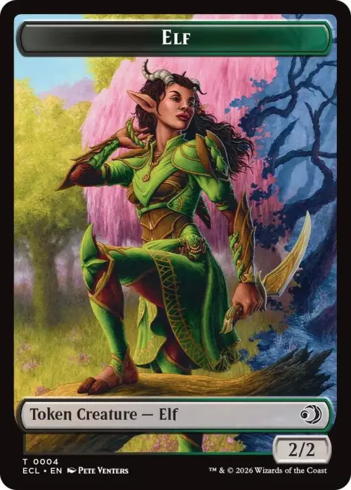 Elf // Kithkin (0007) Double-Sided Token - Foil