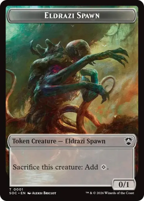 Eldrazi Spawn // Worm Double-Sided Token - Foil