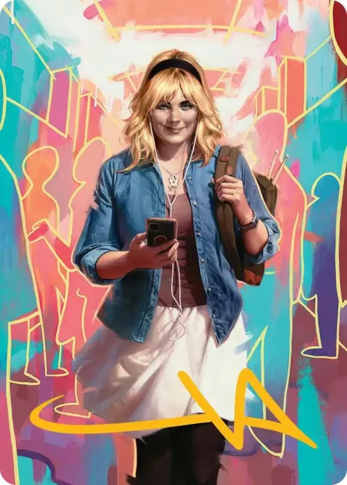 Gwen Stacy Art Card - Gold Stamped Signature