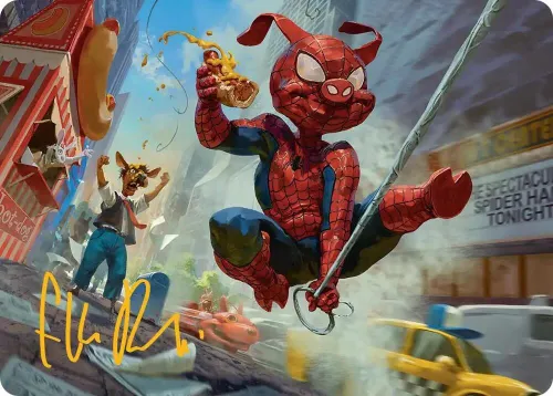 Spider-Ham, Peter Porker Art Card - Gold Stamped Signature